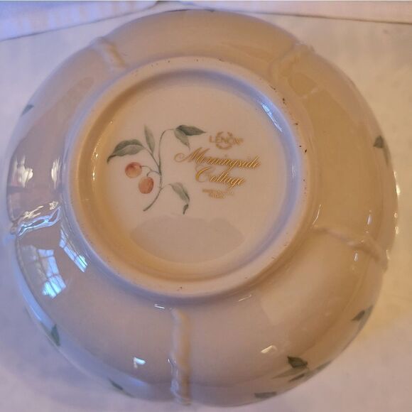 Lenox China "Morningside Cottage" Bowl with Cherries, Butterfly & Bee Design USA - Picture 2 of 6
